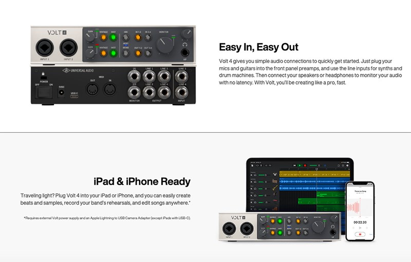 UNIVERSAL AUDIO VOLT 4 專業混音錄音USB介面/通用於MAC或PC/原廠公司貨