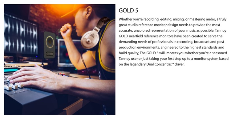 TANNOY GOLD 5 同軸錄音主動式1對監聽喇叭/5吋單體/原廠公司貨