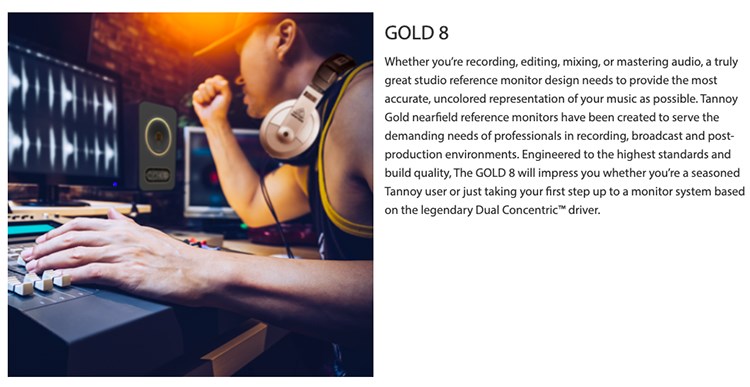 TANNOY GOLD 8 同軸錄音主動式1對監聽喇叭/8吋單體/原廠公司貨