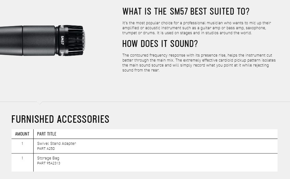 SHURE SM57 樂器收音麥克風-原廠公司貨