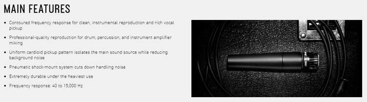 SHURE SM57 樂器收音麥克風-原廠公司貨