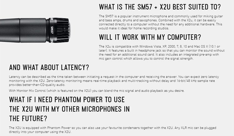 SHURE SM58-X2U USB動圈式人聲麥克風套裝組-原廠公司貨