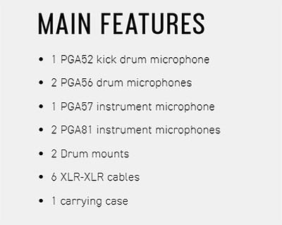 SHURE PGADRUMKIT6 鼓專用麥克風六入組-原廠公司貨