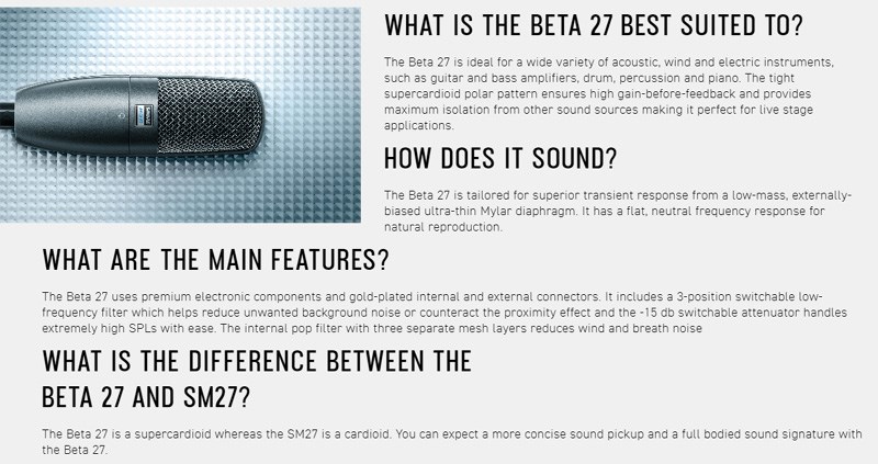 SHURE BETA 27 麥克風-原廠公司貨