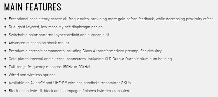 SHURE KSM9HS 極性可切換的電容式麥克風 -原廠公司貨