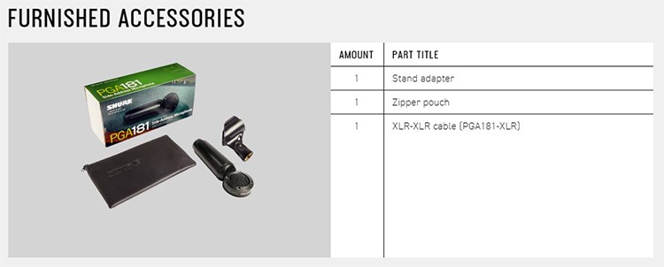 SHURE PGA181-LC 心形電容麥克風 -原廠公司貨