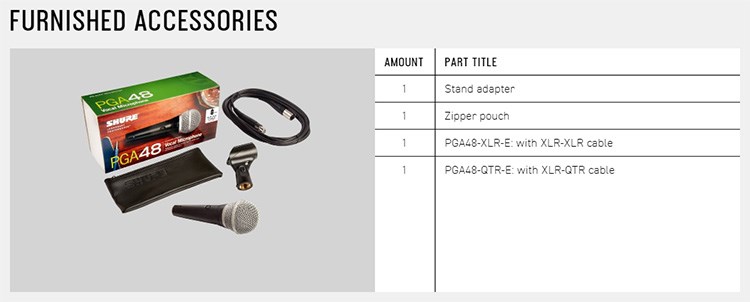 SHURE PGA48-XLR 動態人聲麥克風-原廠公司貨