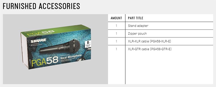 SHURE PGA58-XLR 心形動態人聲麥克風 -原廠公司貨