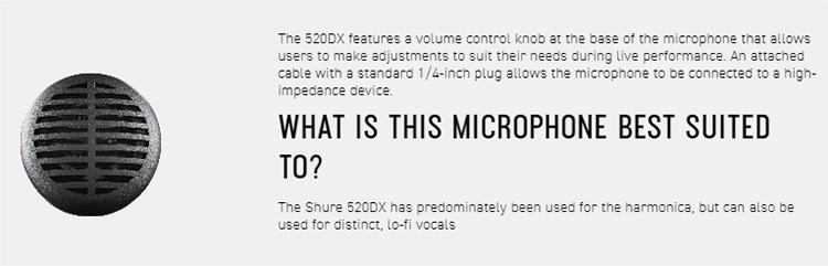 SHURE 520DX 口琴麥克風-原廠公司貨