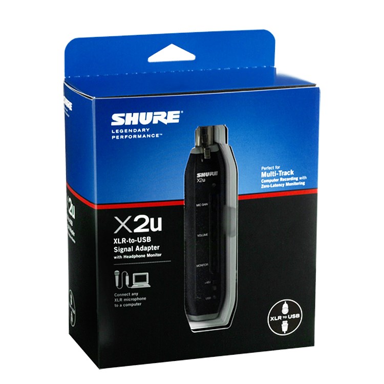 SHURE X2U訊號轉換器- XLR to USB/內建48V幻象電源/原廠公司貨