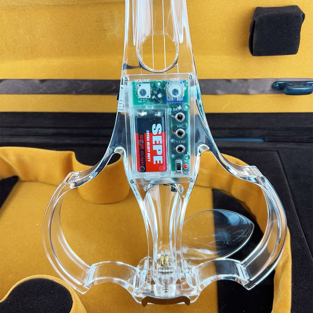 JYC Music 嚴選SV-600 水晶靜音提琴-可任選2色可自動變色/低雜訊拾音器降造功能/EQ調整/9V電池/6.3輸出/職業演出必備