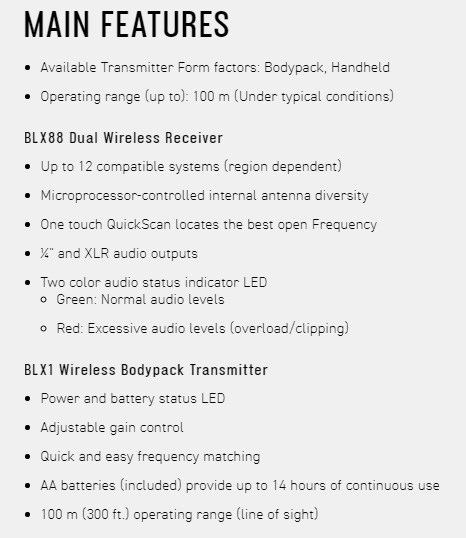 SHURE BLX1288 / CVL 領夾式無線麥克風組合系統-原廠公司貨