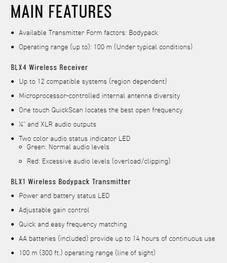 SHURE BLX14 / W85  領夾式無線麥克風系統-採訪/演講/收音均適用-原廠公司貨