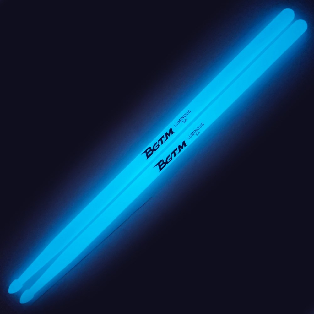 BGTM嚴選 D-1夜光鼓棒 Luminous 5A尼龍鼓棒2雙入-藍色/夜光鼓棒/原廠公司貨