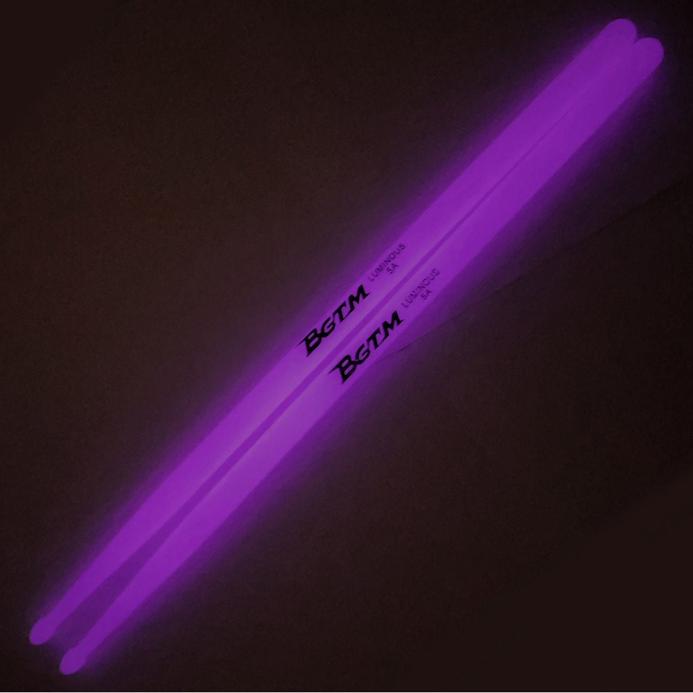 BGTM嚴選 D-1夜光鼓棒 Luminous 5A尼龍鼓棒2雙入-桃紅色/夜光鼓棒/原廠公司貨