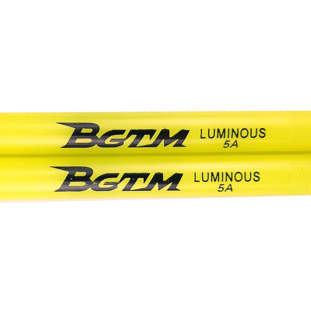 BGTM嚴選 D-1夜光鼓棒 Luminous 5A尼龍鼓棒2雙入-黃色/夜光鼓棒/原廠公司貨