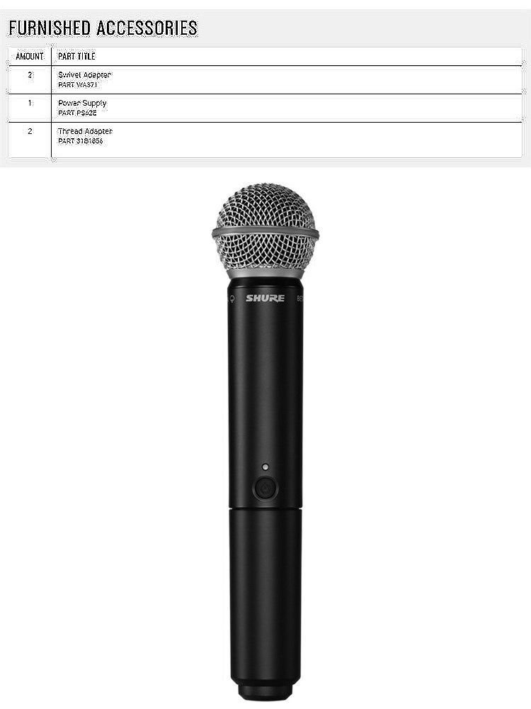 SHURE BLX288 / BETA58 雙手握無線人聲麥克風系統-原廠公司貨