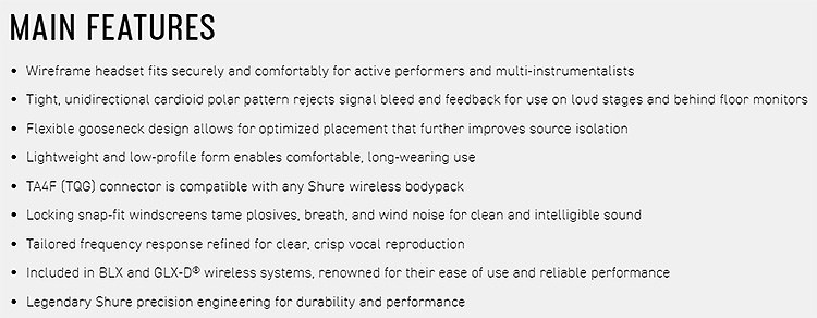 SHURE SM35-TQG 頭戴式心型指向電容麥克風-原廠公司貨