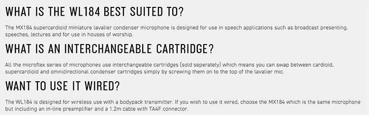 SHURE WL184 領夾式超心形指向麥克風-原廠公司貨