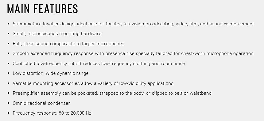 SHURE WL93 微型領夾式全指向電容麥克風-帶4呎黑色訊號線-原廠公司貨