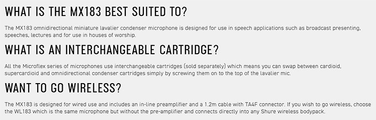 SHURE MX183 領夾式全指向性麥克風-原廠公司貨