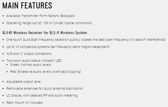 SHURE BLX14R / SM31 運動型頭戴式無線麥克風-原廠公司貨/防潮防汗運動型專用款