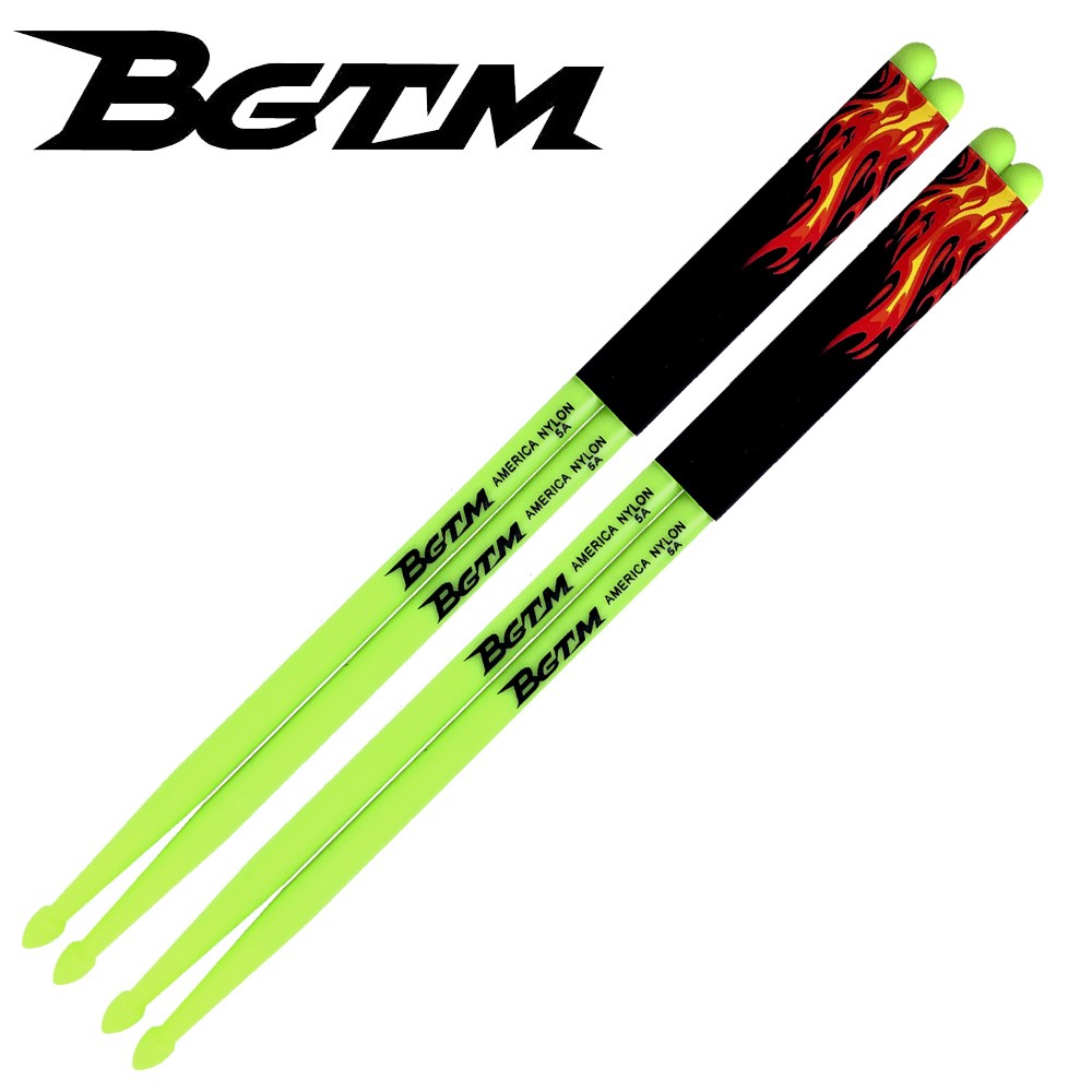 BGTM嚴選AMERICA NYLON-5A尼龍鼓棒2雙入-四色任選