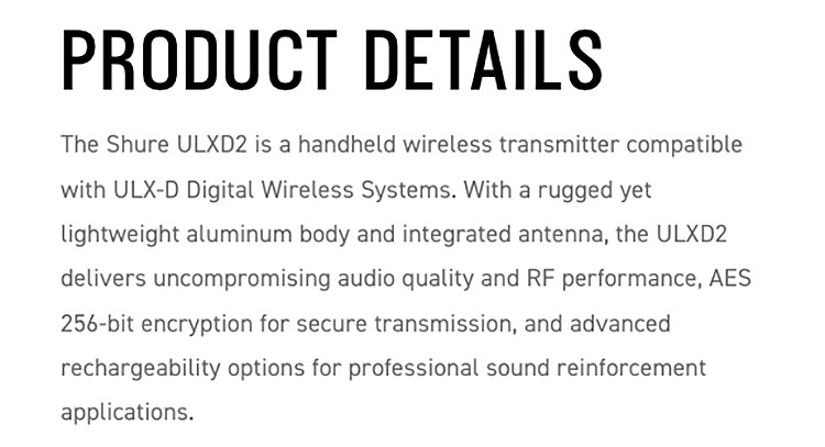 SHURE ULXD2/B87C 手持無線麥克風-原廠公司貨/2.4G傳輸/需搭配接收器使用