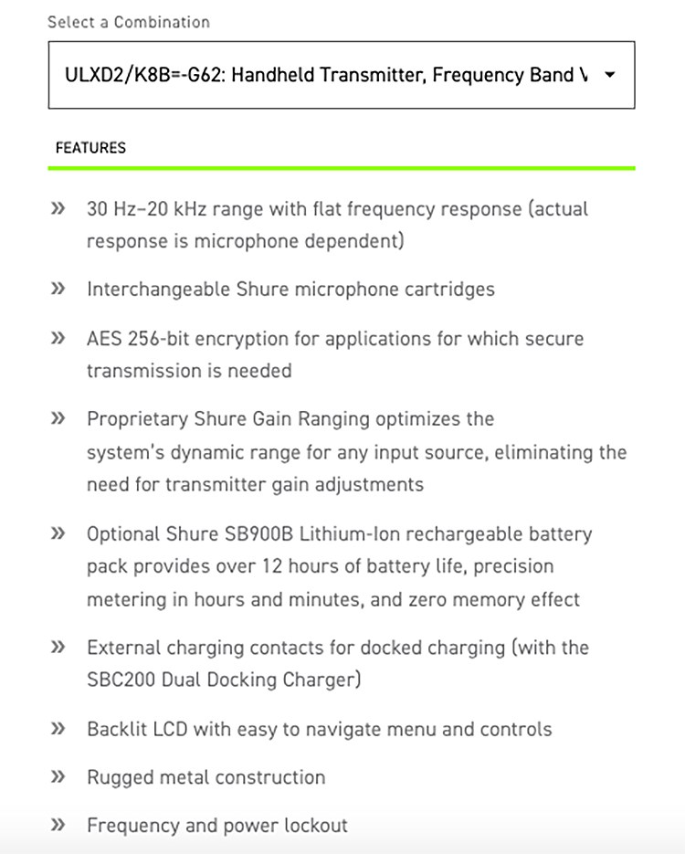 SHURE ULXD2/K8B 手持無線麥克風/黑色-原廠公司貨/2.4G傳輸/需搭配接收器使用