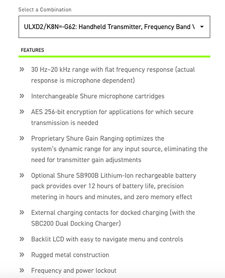 SHURE ULXD2/K8N 手持無線麥克風/銀色-原廠公司貨/2.4G傳輸/需搭配接收器使用