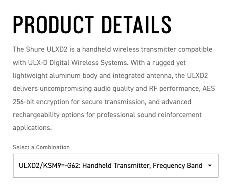 SHURE ULXD2/KSM9 手持無線麥克風-原廠公司貨/2.4G傳輸/需搭配接收器使用