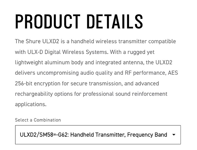 SHURE ULXD2/SM58 手持無線麥克風-原廠公司貨/2.4G傳輸/需搭配接收器使用