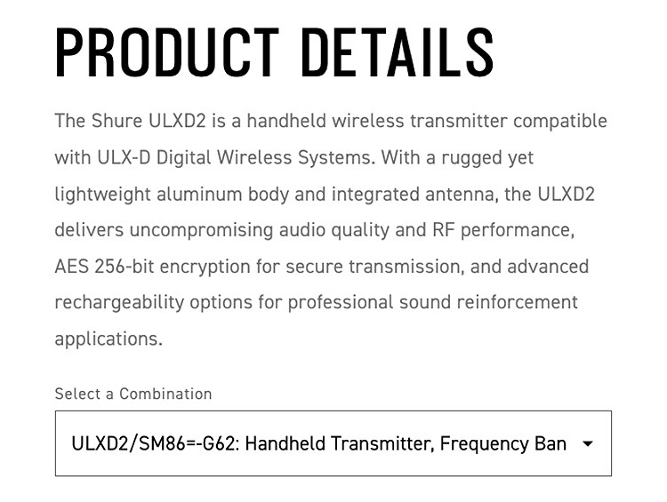 SHURE ULXD2/SM86 手持無線麥克風-原廠公司貨/2.4G傳輸/需搭配接收器使用