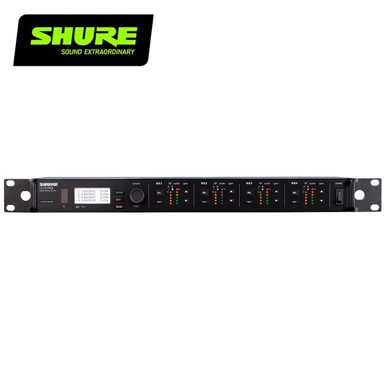 SHURE ULXD4QTW 四通道數字無線接收器/原廠公司貨