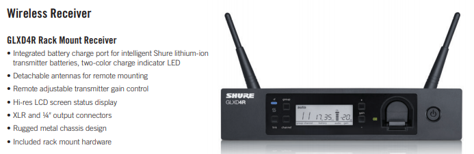 SHURE GLXD24R / BETA87A 高級數位無線麥克風系統-原廠公司貨