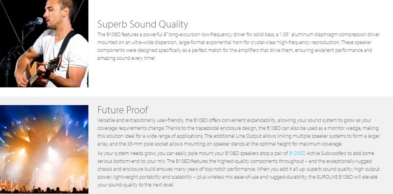 BEHRINGER B108D 主動式喇叭 -8英寸PA揚聲器系統/原廠公司貨
