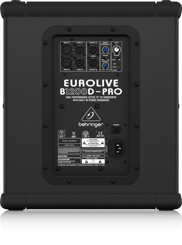 BEHRINGER B1200D-PRO 主動式喇叭 (500瓦12英寸立體聲PA低音炮)