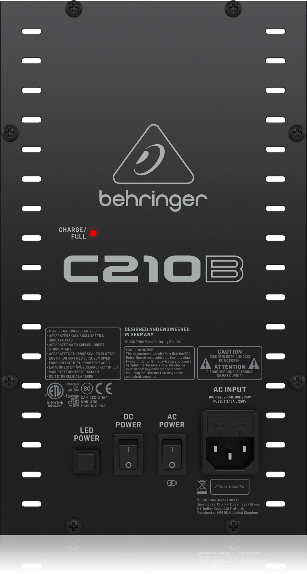 BEHRINGER C210B 音柱喇叭/8英寸低音炮/藍牙/160瓦柱狀揚聲器/電池供電