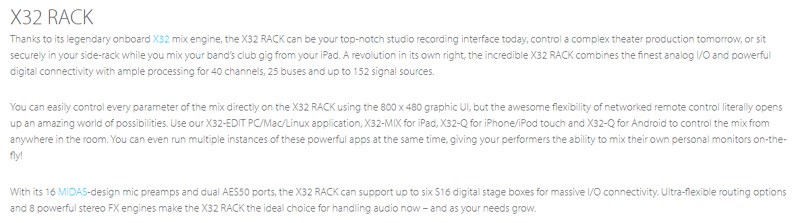 BEHRINGER X32 RACK 專業數位混音器/原廠公司貨