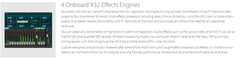 BEHRINGER XR12 專業數位混音座-隨附機架耳和保護緩衝器/原廠公司貨