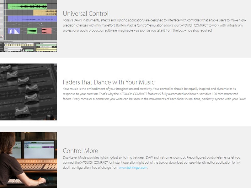 BEHRINGER X-TOUCH COMPACT 專業混音器 -通用USB / MIDI控制器/原廠公司貨