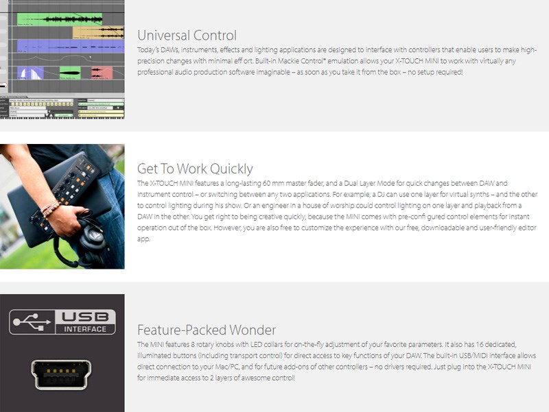 BEHRINGER X-TOUCH MINI 專業混音器-內置USB / MIDI接口/原廠公司貨