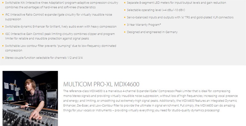 BEHRINGER MDX4600信號處理器 (帶有動態增強器)