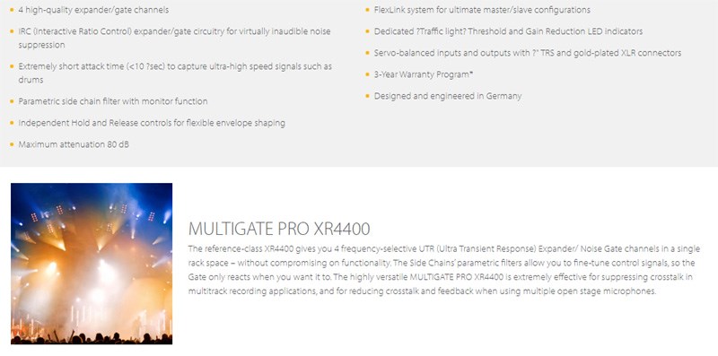 BEHRINGER XR4400信號處理器 (4個高質量擴展器通道)