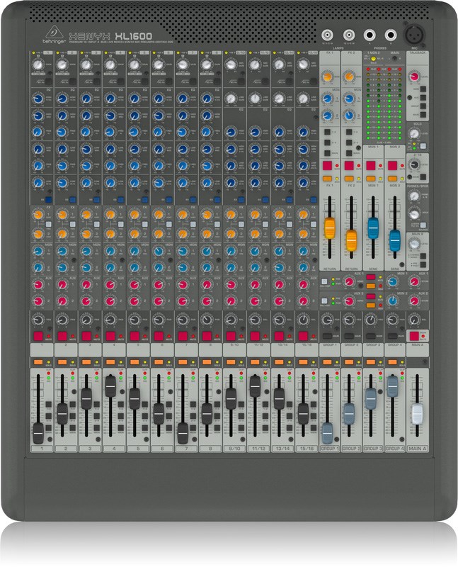 BEHRINGER XL1600專業級混音器(12個XENYX PRO麥克風前置放大器及4個立體聲線輸入)