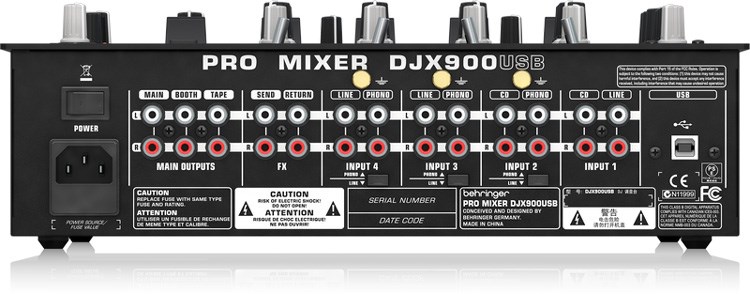 BEHRINGER DJX900USB 專業5通道DJ混音器-超低噪音/智能BPM計數器/USB接口/原廠公司貨