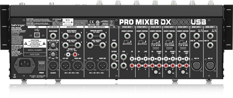 BEHRINGER DX2000USB 專業7通道DJ混音器-超低噪音/光學交叉漸變推桿/USB接口/原廠公司貨