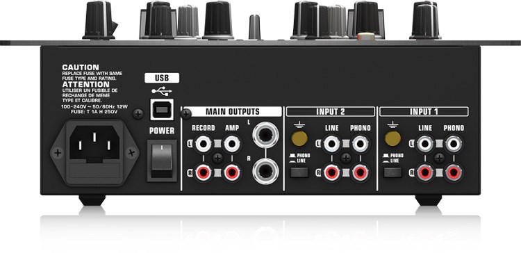 BEHRINGER NOX202專業2通道DJ混音器-2個USB連接的線路輸入/1個麥克風輸入/原廠公司貨
