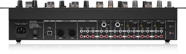 BEHRINGER NOX1010專業5通道19英寸DJ混音器-5個USB連接的線路輸入/2個麥克風輸入/MIDI輸出/原廠公司貨