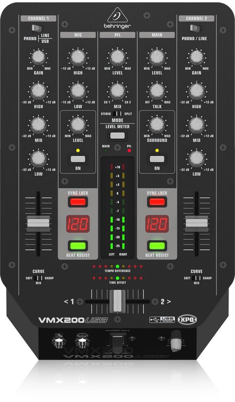 BEHRINGER VMX200USB專業2通道DJ混音器-內置USB接口/原廠公司貨